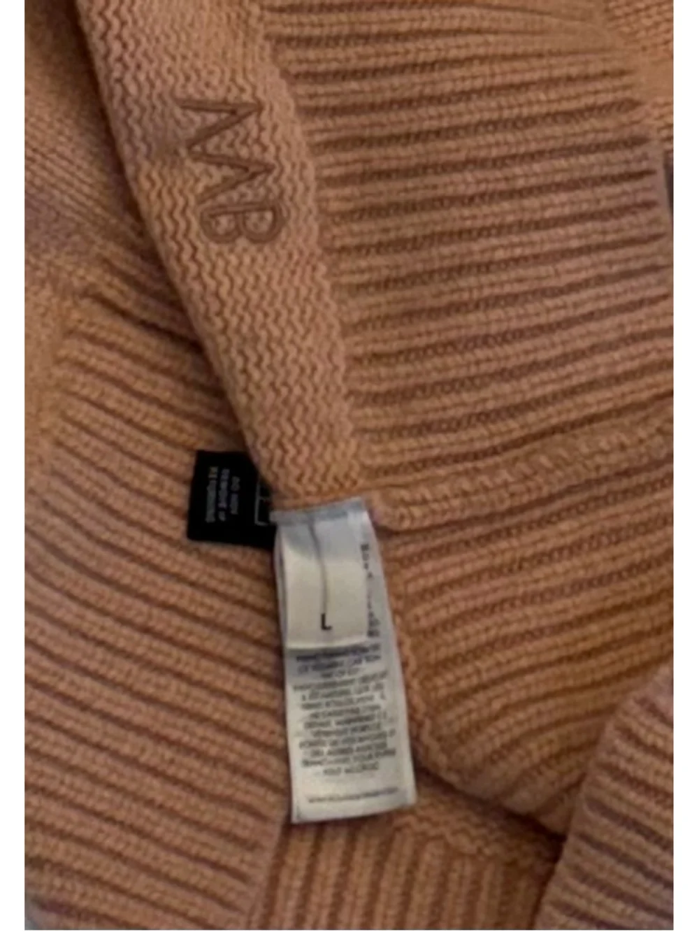 Victoria Victoria Beckham Blush Pink Relaxed Funnel Neck Lambswool Sweater Large